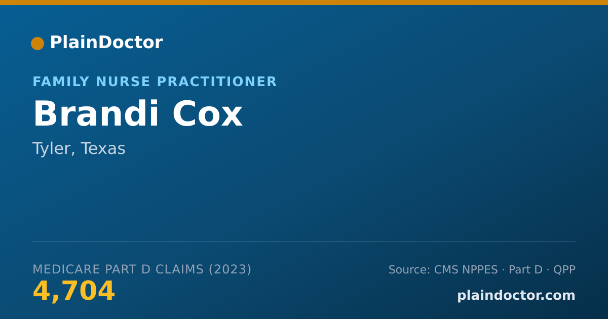 Shareable card for Brandi Cox - Family Nurse Practitioner, Tyler, TX