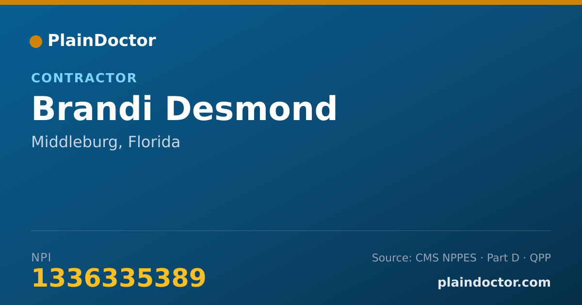 Shareable card for Brandi Desmond - Contractor, Middleburg, FL