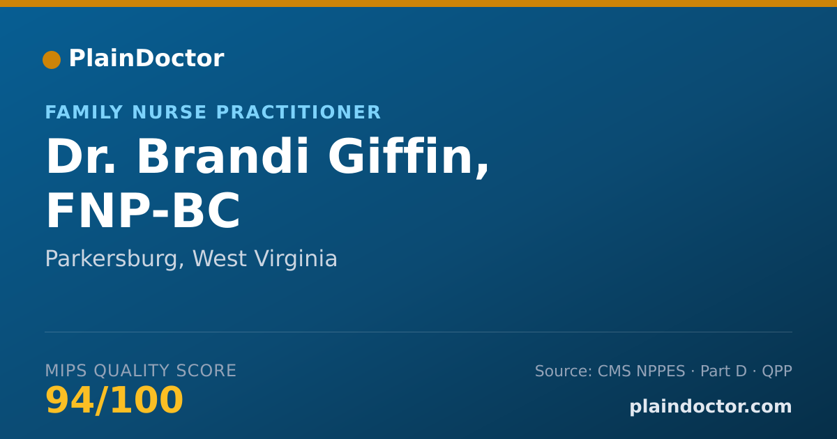 Shareable card for Brandi Giffin, FNP-BC - Family Nurse Practitioner, Parkersburg, WV