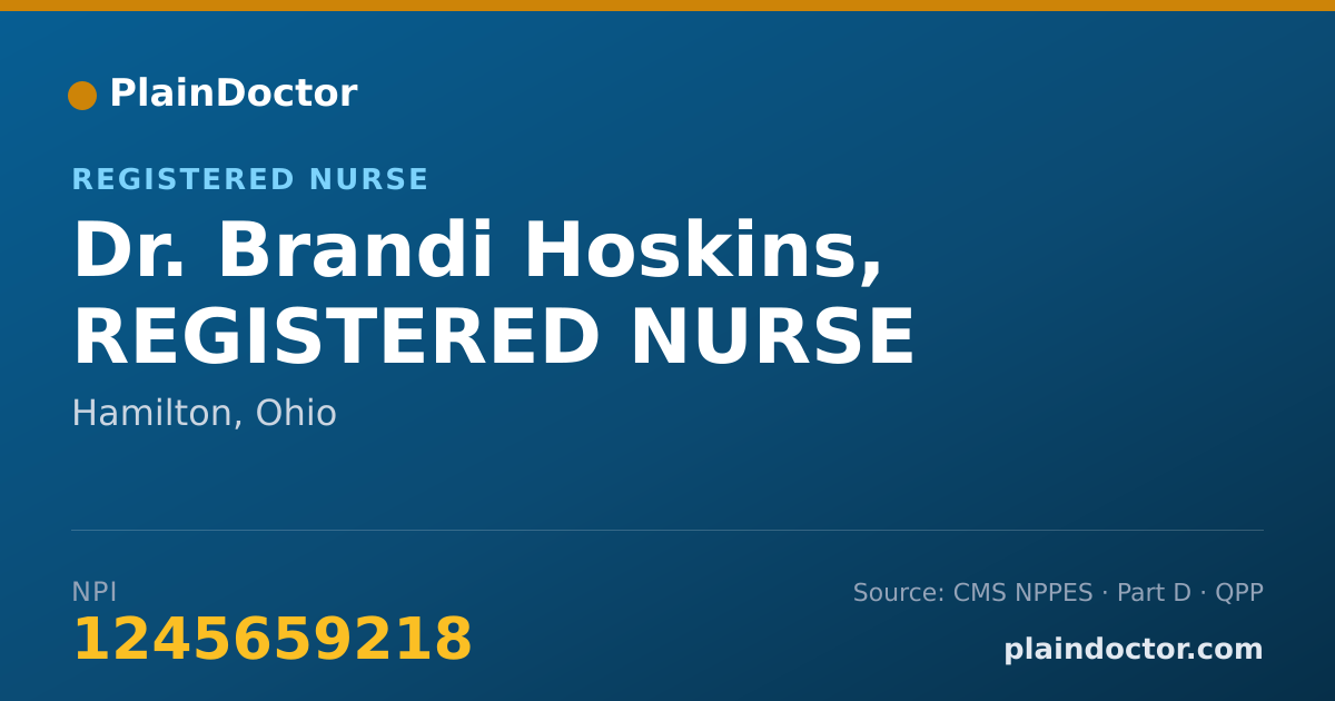 Shareable card for Brandi Hoskins, REGISTERED NURSE - Registered Nurse, Hamilton, OH