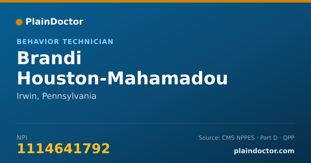 Shareable card for Brandi Houston-Mahamadou - Behavior Technician, Irwin, PA