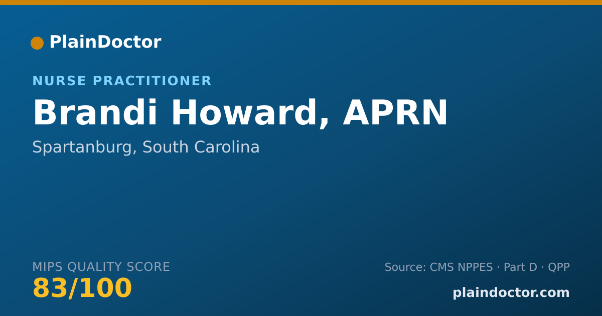 Shareable card for Brandi Howard, APRN - Primary Care Nurse Practitioner, Spartanburg, SC
