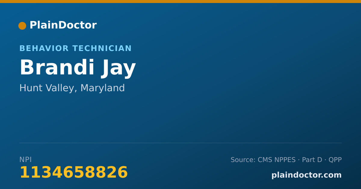 Shareable card for Brandi Jay - Behavior Technician, Hunt Valley, MD