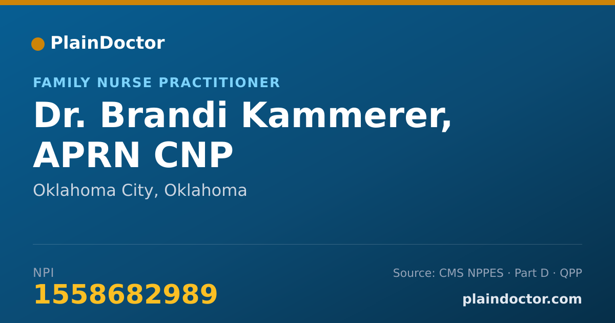 Shareable card for Brandi Kammerer, APRN CNP - Family Nurse Practitioner, Oklahoma City, OK