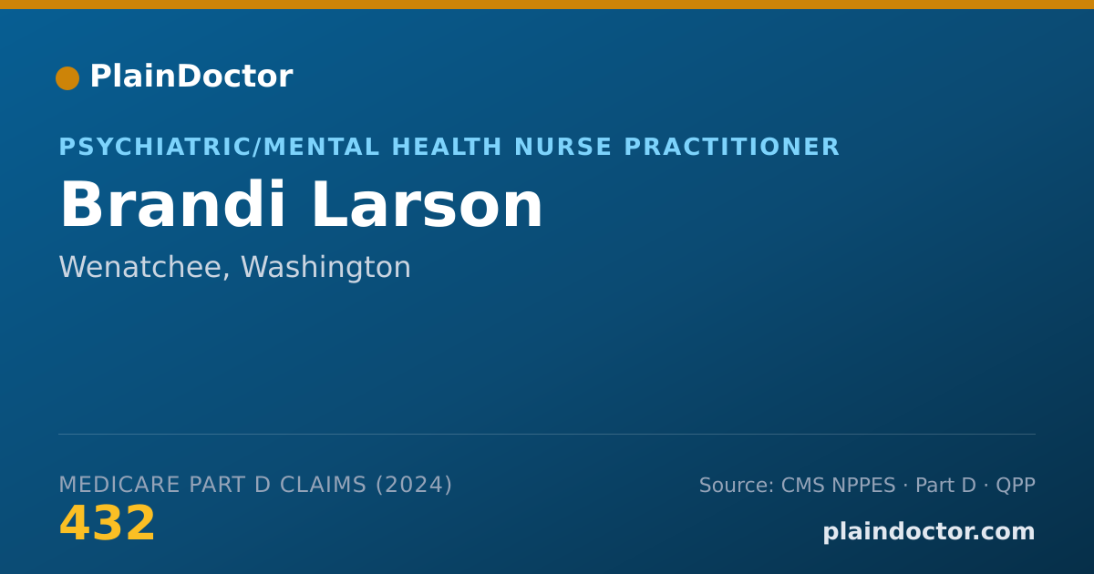 Shareable card for Brandi Larson - Psychiatric/Mental Health Nurse Practitioner, Wenatchee, WA