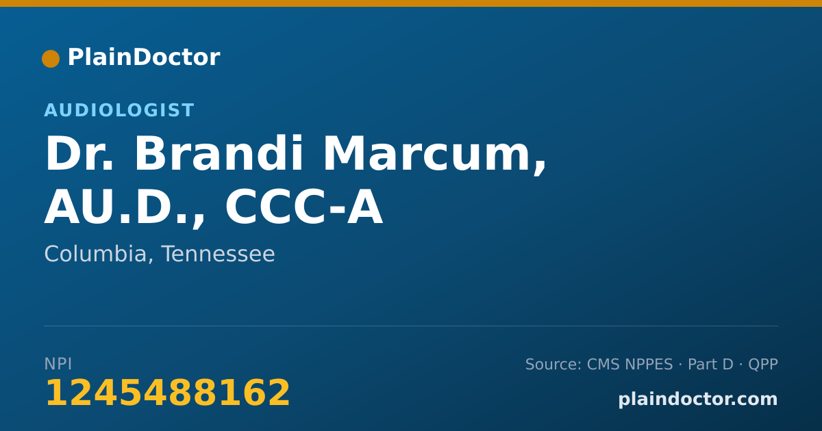 Shareable card for Brandi Marcum, AU.D., CCC-A - Audiologist, Columbia, TN