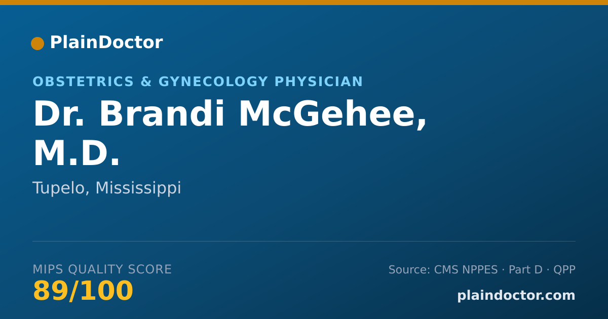 Shareable card for Brandi McGehee, M.D. - Obstetrics & Gynecology Physician, Tupelo, MS