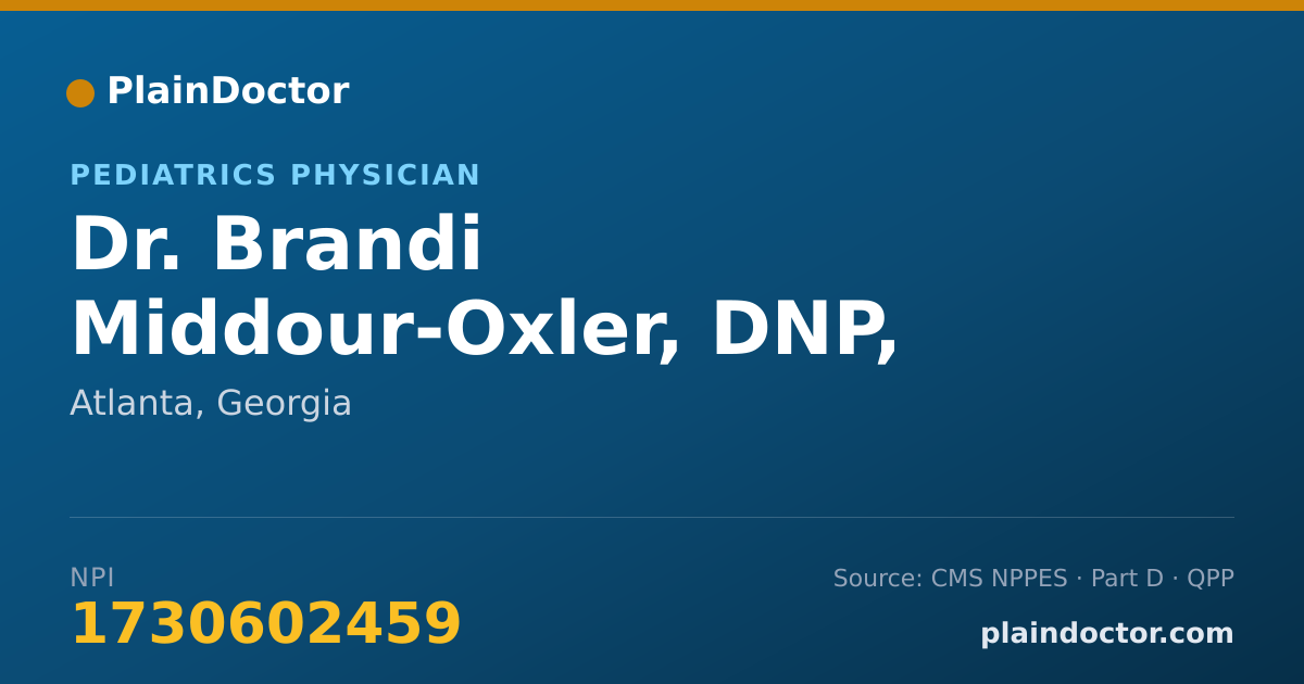 Shareable card for Brandi Middour-Oxler, DNP, CPNP - Pediatrics Physician, Atlanta, GA