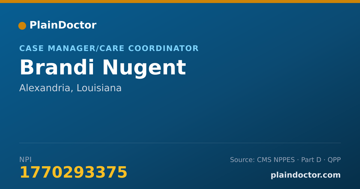 Shareable card for Brandi Nugent - Case Manager/Care Coordinator, Alexandria, LA