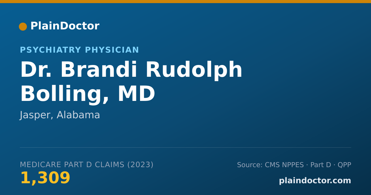 Shareable card for Brandi Rudolph Bolling, MD - Psychiatry Physician, Jasper, AL