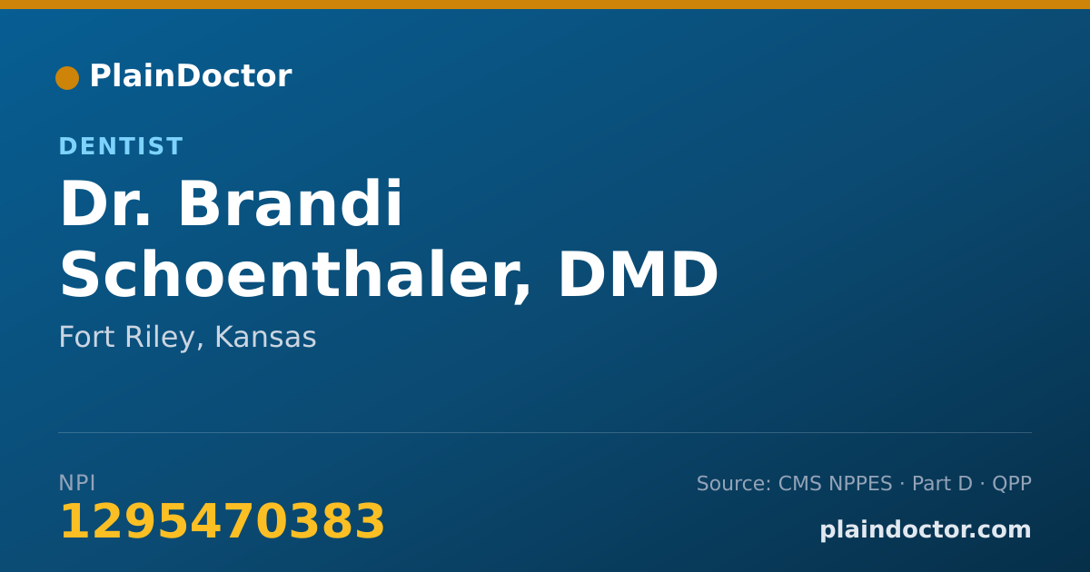 Shareable card for Brandi Schoenthaler, DMD - Dentist, Fort Riley, KS