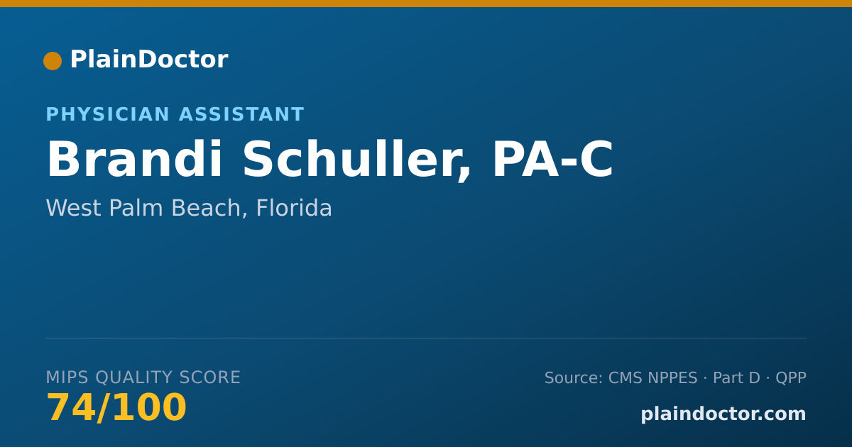 Shareable card for Brandi Schuller, PA-C - Physician Assistant, West Palm Beach, FL