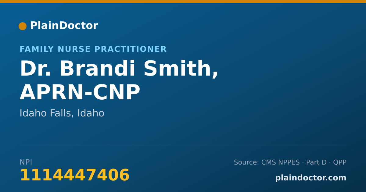 Shareable card for Brandi Smith, APRN-CNP - Family Nurse Practitioner, Idaho Falls, ID