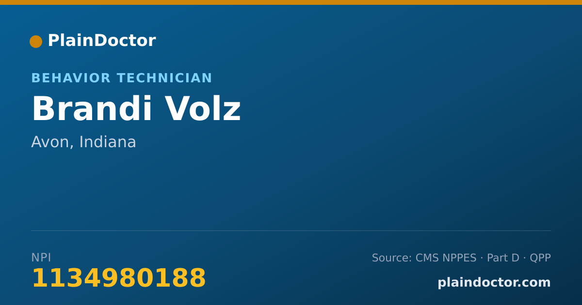 Shareable card for Brandi Volz - Behavior Technician, Avon, IN