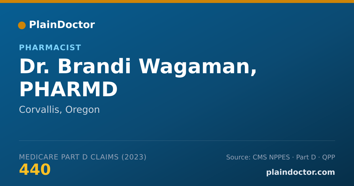 Shareable card for Brandi Wagaman, PHARMD - Pharmacist, Corvallis, OR