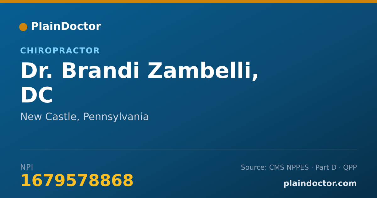 Shareable card for Brandi Zambelli, DC - Chiropractor, New Castle, PA