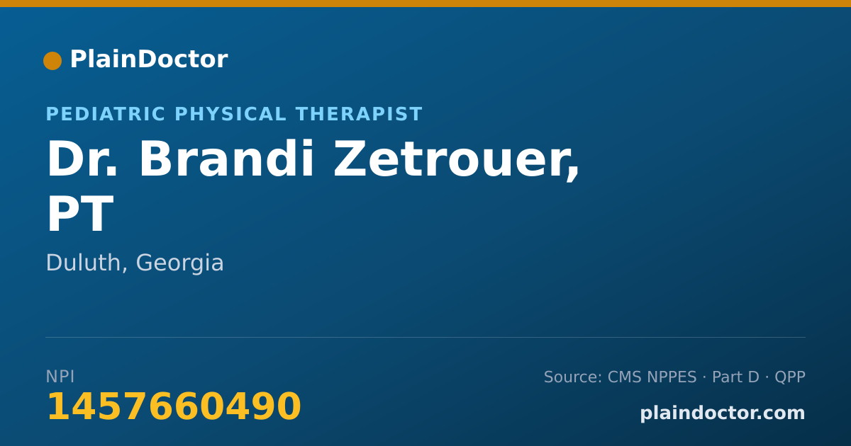 Shareable card for Brandi Zetrouer, PT - Pediatric Physical Therapist, Duluth, GA