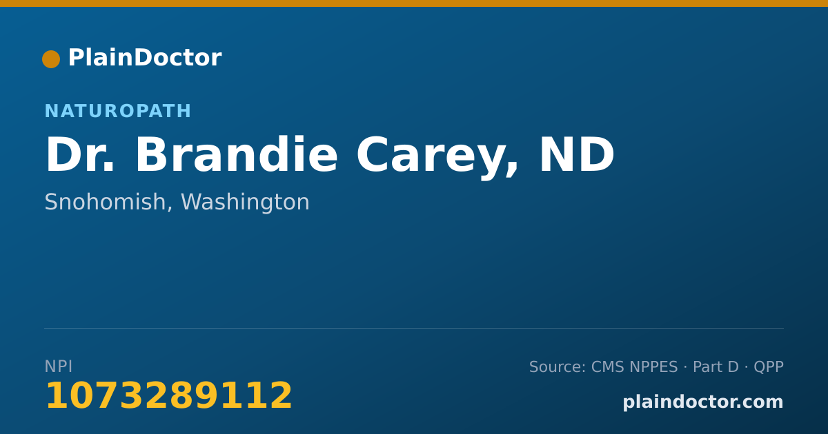 Shareable card for Brandie Carey, ND - Naturopath, Snohomish, WA