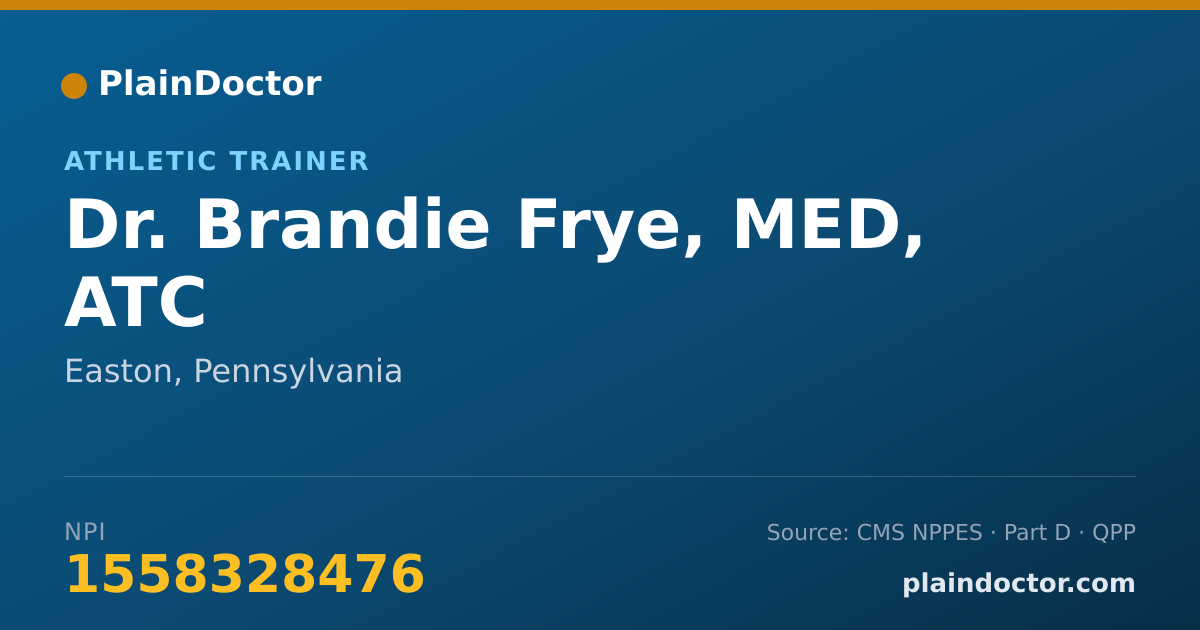 Shareable card for Brandie Frye, MED, ATC - Athletic Trainer, Easton, PA