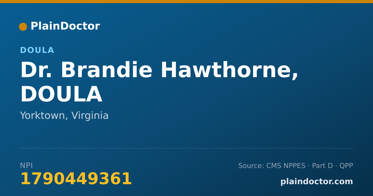 Shareable card for Brandie Hawthorne, DOULA - Doula, Yorktown, VA
