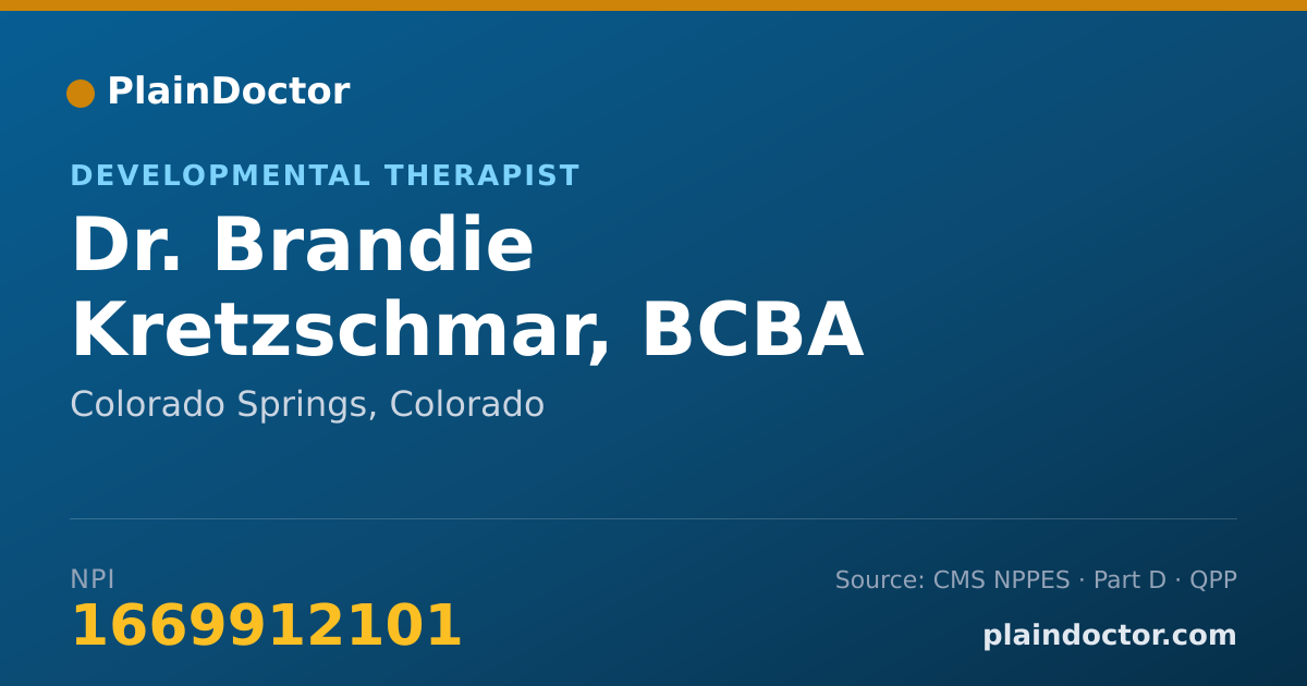 Shareable card for Brandie Kretzschmar, BCBA - Developmental Therapist, Colorado Springs, CO