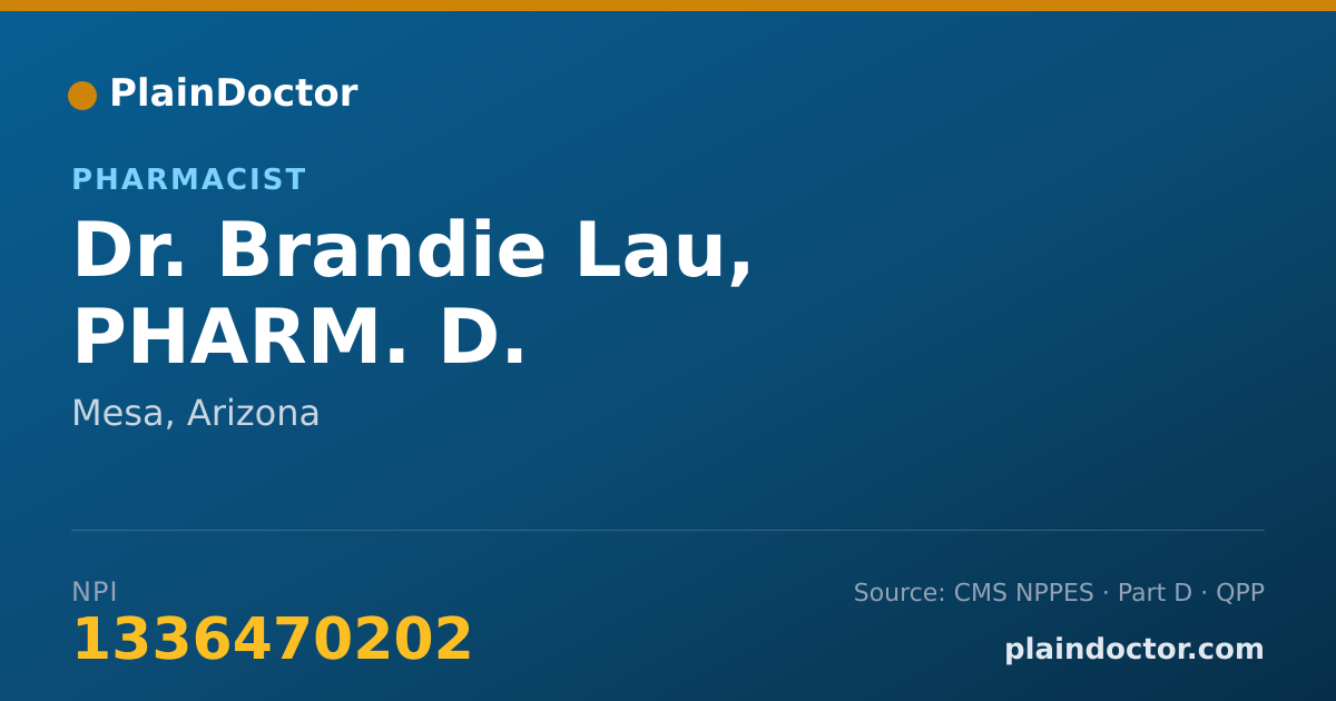 Shareable card for Brandie Lau, PHARM. D. - Pharmacist, Mesa, AZ
