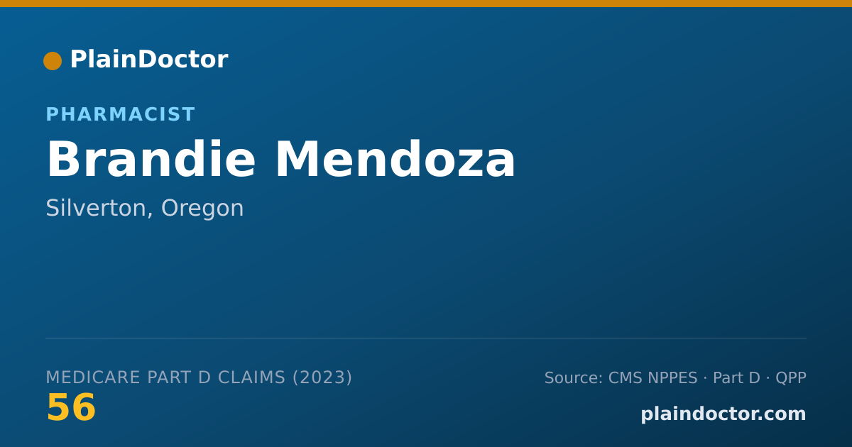 Shareable card for Brandie Mendoza - Pharmacist, Silverton, OR