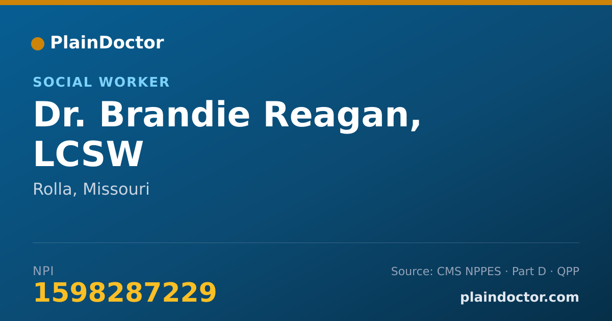 Shareable card for Brandie Reagan, LCSW - Social Worker, Rolla, MO