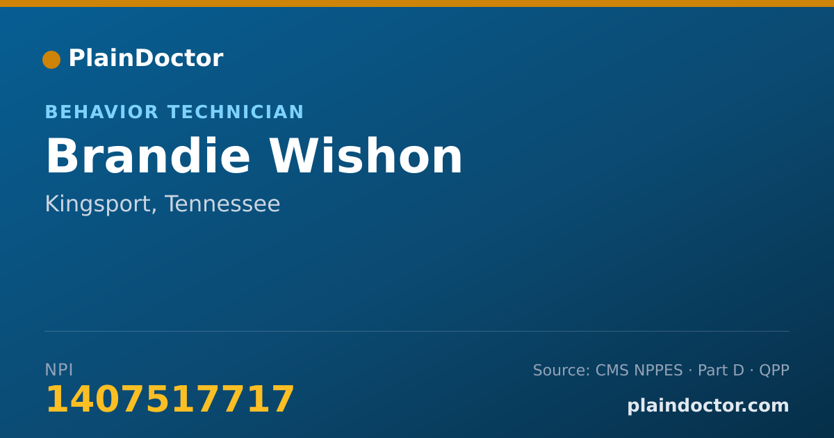 Shareable card for Brandie Wishon - Behavior Technician, Kingsport, TN