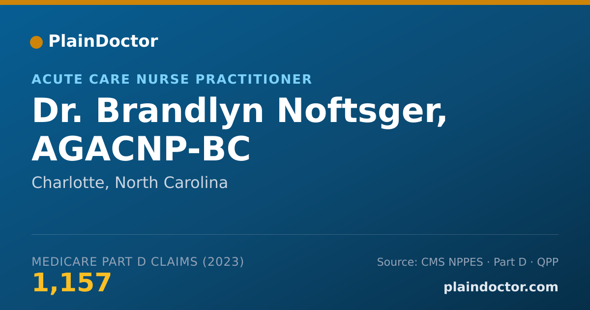 Shareable card for Brandlyn Noftsger, AGACNP-BC - Acute Care Nurse Practitioner, Charlotte, NC