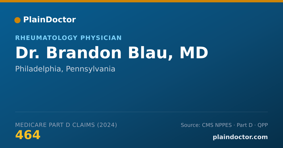 Shareable card for Brandon Blau, MD - Rheumatology Physician, Philadelphia, PA