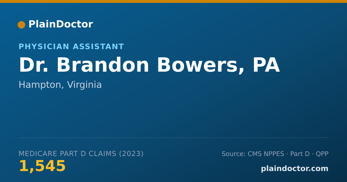 Shareable card for Brandon Bowers, PA - Physician Assistant, Hampton, VA
