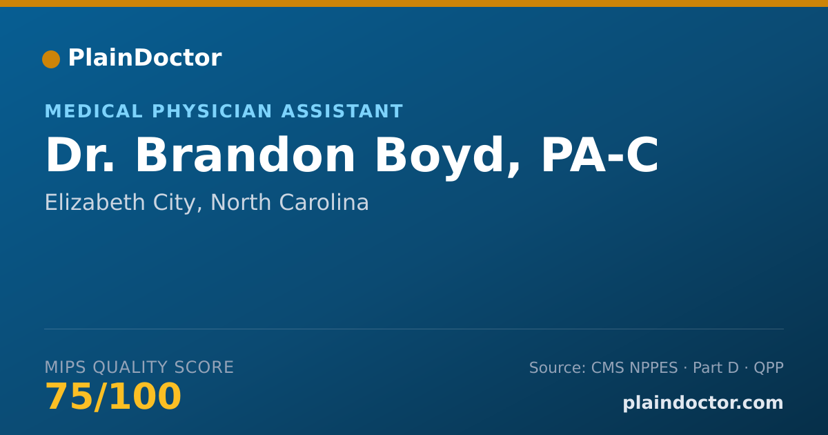Shareable card for Brandon Boyd, PA-C - Medical Physician Assistant, Elizabeth City, NC