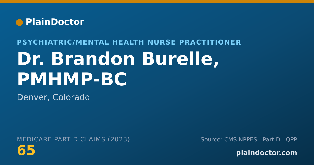 Shareable card for Brandon Burelle, PMHMP-BC - Psychiatric/Mental Health Nurse Practitioner, Denver, CO