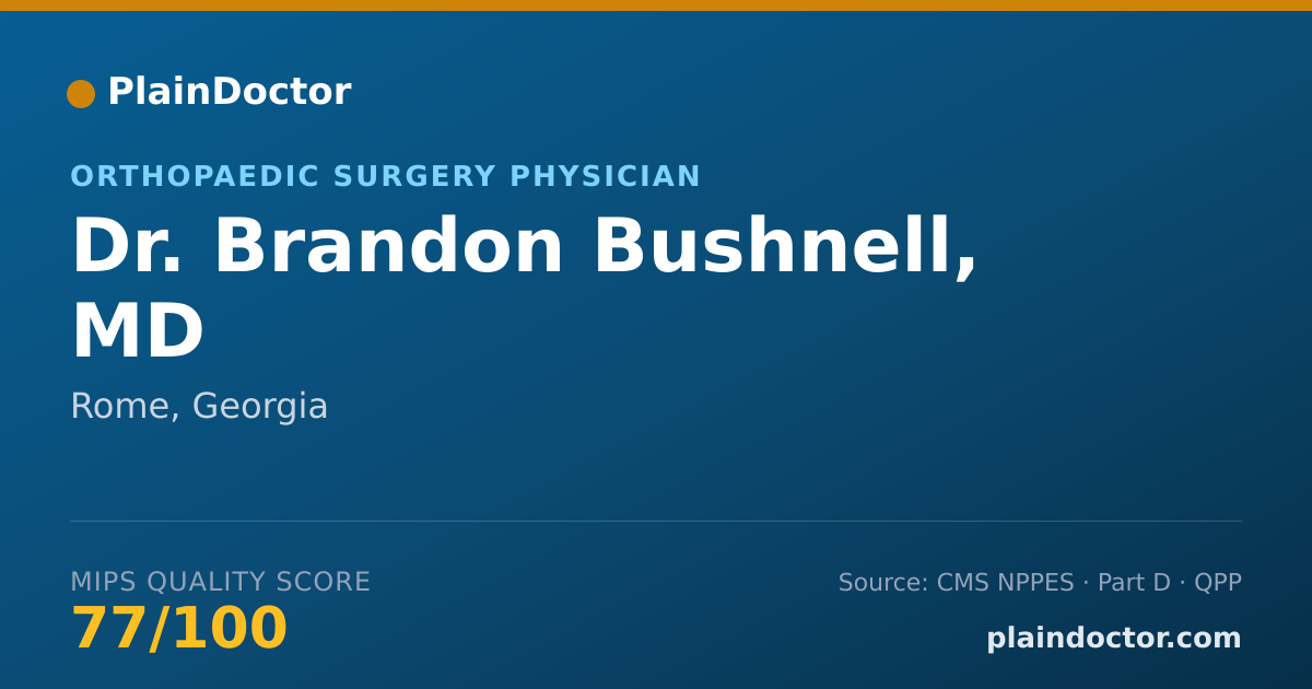 Shareable card for Brandon Bushnell, MD - Orthopaedic Surgery Physician, Rome, GA