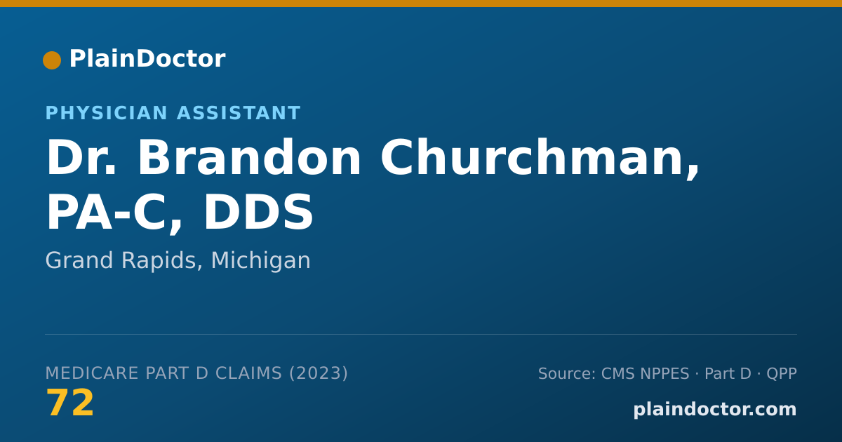 Shareable card for Brandon Churchman, PA-C, DDS - Physician Assistant, Grand Rapids, MI