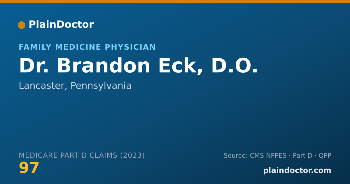 Shareable card for Brandon Eck, D.O. - Family Medicine Physician, Lancaster, PA