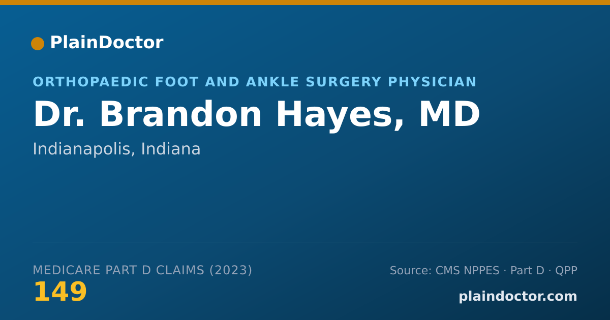 Shareable card for Brandon Hayes, MD - Orthopaedic Foot and Ankle Surgery Physician, Indianapolis, IN