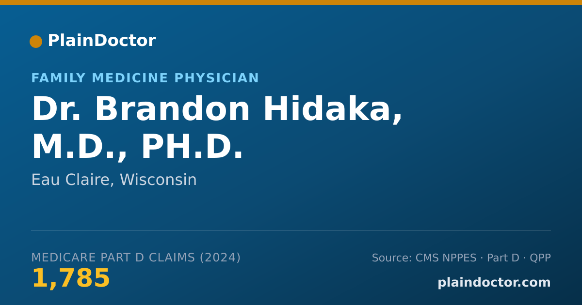 Shareable card for Brandon Hidaka, M.D., PH.D. - Family Medicine Physician, Eau Claire, WI