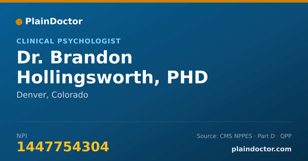 Shareable card for Brandon Hollingsworth, PHD - Clinical Psychologist, Denver, CO