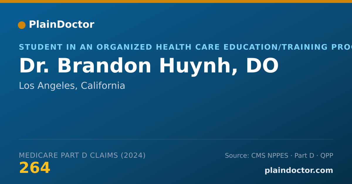 Shareable card for Brandon Huynh, DO - Student in an Organized Health Care Education/Training Program, Los Angeles, CA