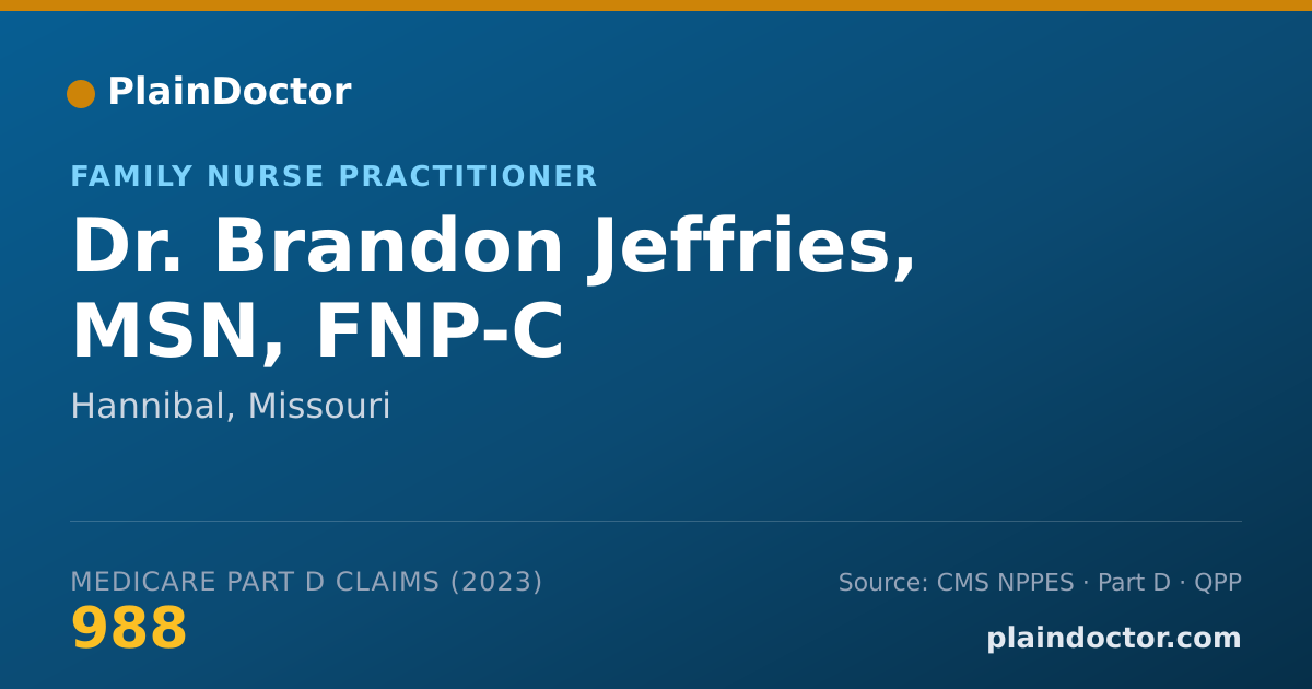 Shareable card for Brandon Jeffries, MSN, FNP-C - Family Nurse Practitioner, Hannibal, MO