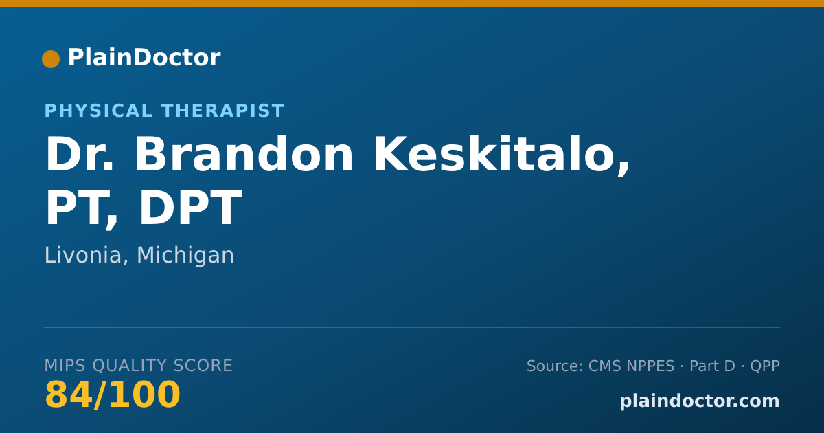 Shareable card for Brandon Keskitalo, PT, DPT - Physical Therapist, Livonia, MI