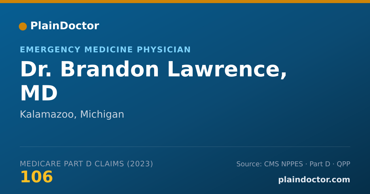 Shareable card for Brandon Lawrence, MD - Emergency Medicine Physician, Kalamazoo, MI