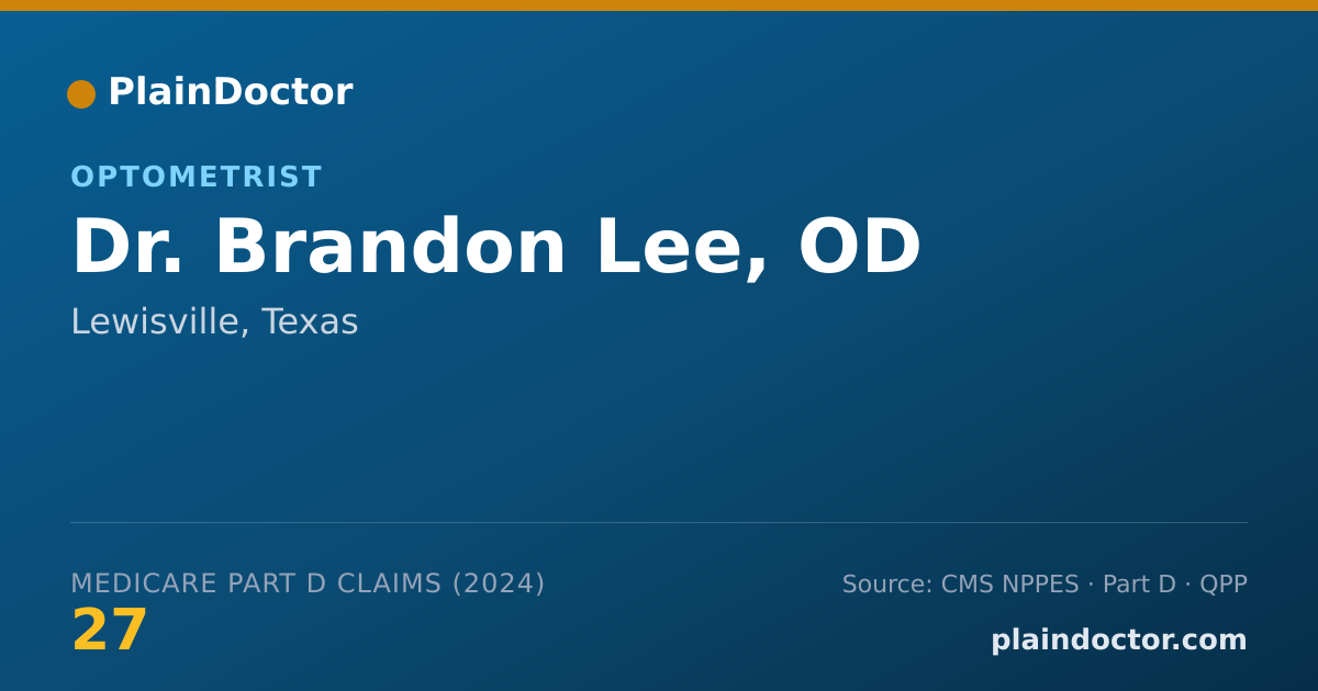 Shareable card for Brandon Lee, OD - Optometrist, Lewisville, TX