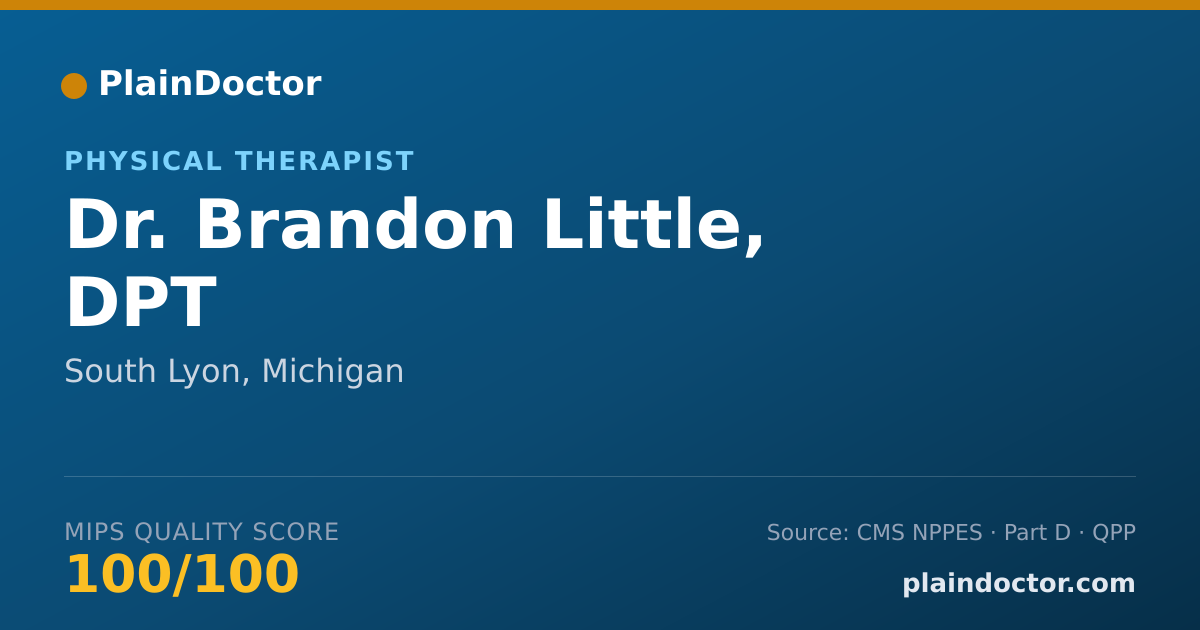 Shareable card for Brandon Little, DPT - Physical Therapist, South Lyon, MI