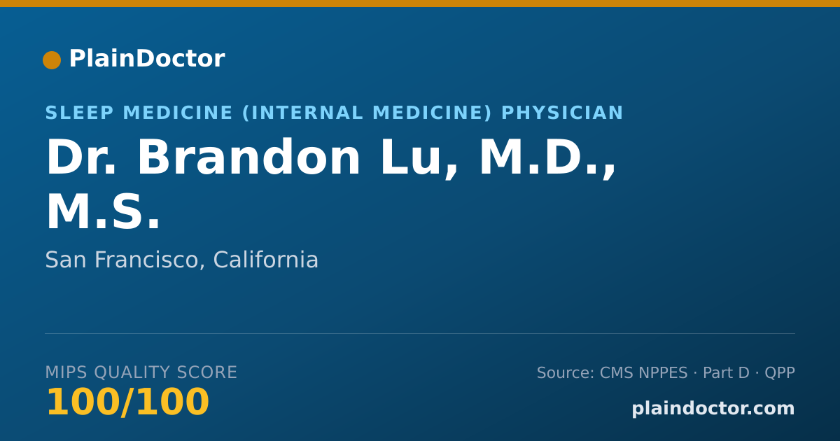 Shareable card for Brandon Lu, M.D., M.S. - Critical Care Medicine (Internal Medicine) Physician, San Francisco, CA