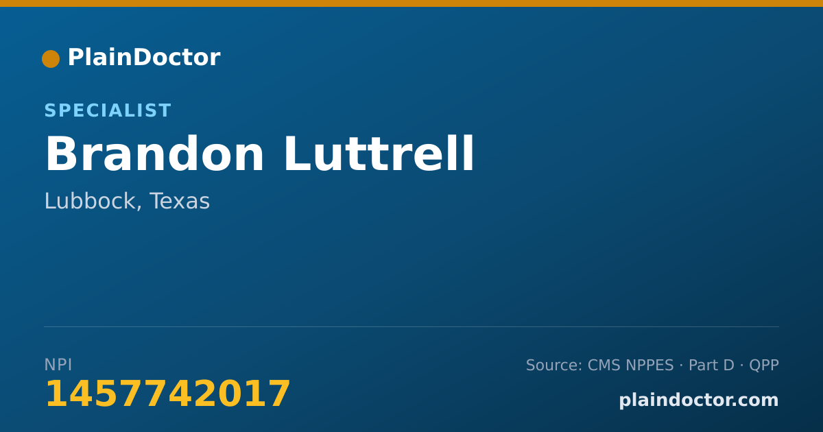 Shareable card for Brandon Luttrell - Specialist, Lubbock, TX
