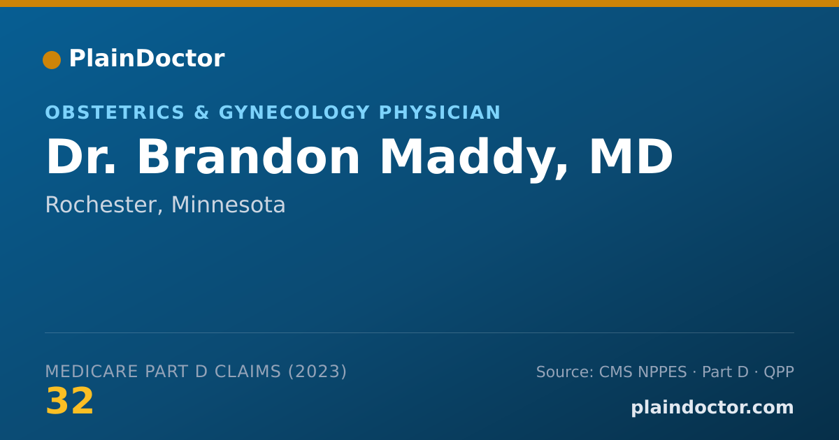 Shareable card for Brandon Maddy, MD - Obstetrics & Gynecology Physician, Rochester, MN