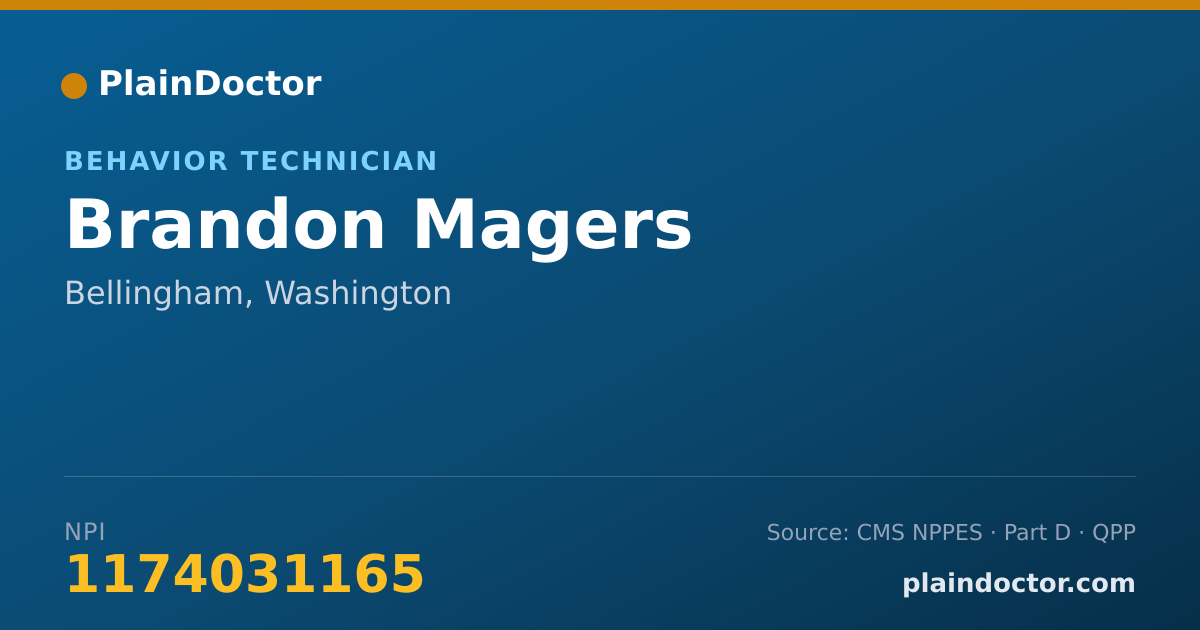 Shareable card for Brandon Magers - Behavior Technician, Bellingham, WA